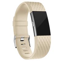 iGK Replacement Bands Compatible for Fitbit Charge 2, Adjustable Replacement Bands with Metal Clasp Special Edition Champagne Large