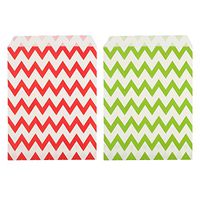 BBTO 50 Pieces Christmas Paper Candy Bags Cake Buffet Sweet Favor Gift Bags for Christmas Birthday Party, 2 Colors, 5 x 7 Inches