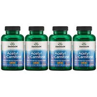 Swanson Acetyl L-Carnitine 500 Milligrams 100 Veg Capsules (4 Pack)