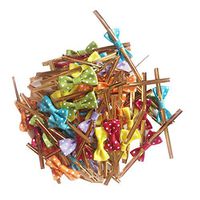 50 Pieces Cute Bowknot Gold Metallic Twist Ties Wire Multi Colors for Candy Lollipop Cake Pop Cello Paper Bag Sealing Gifts Wedding Party Decoration Supplies 8cm - #2