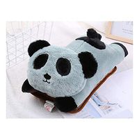 Panda Plush Hand Warmer with Cartoon Soft Stuffed Throw Pillow Cover,Rechargeable Explosion-Proof Portable Electric Hot Water Bottle Warmming Bag,Christmas Gifts for Girls and Women (Blue,Panda)