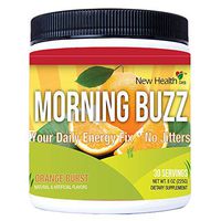 Morning Buzz Sports Energy Drink by New Health, Pre Workout, Sports Nutrition Drink, Supports Lasting Energy, Endurance, Mental Clarity, and Metabolism, 8 Ounce Powder Mix, 30 Servings (Orange)