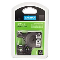 Genuine DYMO 3/4" (18mm) Black on White Permanent (strong adhesive) D1 Tape for Dymo LabelPoint 350 Label Maker
