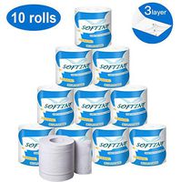 (2020 Upgraded) Soft Skin-Friendly Toilet Paper, Premium 3-Ply Toilet Tissue, Soft, Strong and Highly Absorbent Hand Towels for Commercial Household(10 Rolls)