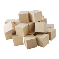 1 Inch Wooden Cubes, Box 50 Unfinished Birch Cubes, Wooden Square Baby Blocks, for Puzzle Making, Crafts, and DIY Projects by Woodpeckers
