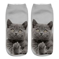 Women's Men's Fashion Animal Cute 3D Cat Printed Casual Soft Ankle Socks