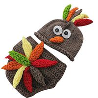 Ugthe Baby Photography Cartoon Animal Newborn Baby Boy Girl Crochet Knit Hat Shorts Outfit Photo Props