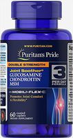 Puritan's Pride Double Strength Joint Soother Glucosamine Chondroitin MSM Coated Caplets, 60 Count