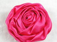 10pcs Big Satin Ribbon 3.4"Flower Appliques Wedding Bow (Watermelon Red)