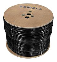 Bulk RG59 and Power Siamese Cable PE Jacket, 1000 Feet Spool, 23 AWG, (18 AWG Power), CMX Jacket, UV Rated for Outdoor installs