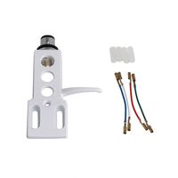 Mxfans White Phonograph Cartridge Head Shell Mounted on H-4 Headshell