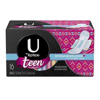 U by Kotex Teen Ultra Thin Pads, 16 Pads Per Pack