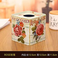 T-ZJHC Roll Paper Tissue Box Home Living Room core Tray Paper Tray Paper roll, Pink Square Rose Rose