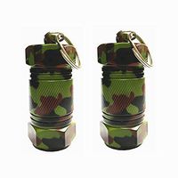douper High Capacity Aluminum Keychain Pill Fob Waterproof Pill Holders Outdoor Airtight Matches Container Time Capsule Pack of 2 (2 Army Green)