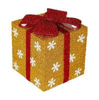 Christmas Gift Boxes Favor Boxes Mini Gift Boxes with Bow Xmas Tree Decor,11.8 * 11.8in- Gold