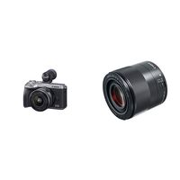 Canon USA EOS M6 Mark II Mirrorless Camera, (Silver)+Ef-M 15-45mm F/3.5-6.3 is STM + Evf Kit with EF-M 32mm f/1.4 STM Lens, Black