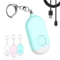 Safe Personal Alarm, 130DB Safety Security Alarm Siren Song with LED Lights, Keychain for Women, Men, Children, Elderly (Blue)