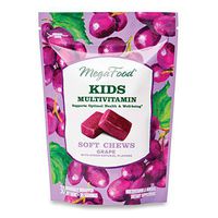 MegaFood, Kids Multivitamin Soft Chews, Daily Supplement, Supports Child Development and Growth, Gluten-Free, Vegetarian, Grape, 30 Chews (30 Servings)