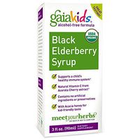 Gaia Herbs, Kids, Black Elderberry Syrup, Alcohol-Free Formula, 3 fl oz (90 ml) - 3PC