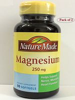 Nature Made Magnesium 250 mg Liquid Softgels 90 ea (Pack of 2)
