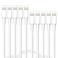 USB Cables, Luyishi 1FT Charging Cable Data Line Charging Cables Cords Compatible Durable Powerline White 0.3M - 10 Pack