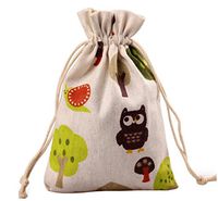 Meta-U Burlap Bags with Drawstring- Storage Bag- Sachets Bag- Gift Pouch for Party | Wedding-12pcs (1723cm(6.89.2), Tree and Mushroom)