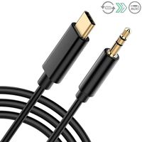 AD ADTRIP Type C to 3.5mm Audio Aux Jack Adapter USB C Male to 3.5mm Male Audio Cord Car Aux Cable Headphone Adapter for Google Pixel 2/2 XL/3/3 XL, Moto Z, Samsung Galaxy S9/S9+/S8/8 More -1m