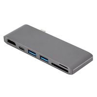BayElma-Aluminium Unibody Design Pro Hub-Usb Type-C to HDMI Multiport 6 in 1 Adapter For New Macbook Pro -Chromebook Pixel-Surface Pro4-1xHDMI 4K(60Hz)Video Output-2xUSB 3.0-1xMicroSD/1xSD(Space Gray)