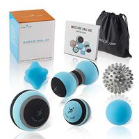Massage Ball Kit for Myofascial Trigger Point Release & Deep Tissue Massage - Set of 6 - Large Foam/Small Foam/Lacrosse/Peanut/Spiky/Hand Exercise Ball – Carry Bag & Exercise Guide Include