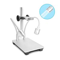 Aluminum Alloy Stand for USB/WiFi/LCD Digital Microscope Camera, Cainda Universal Metal Stand Holder with Fill Light and Large Portable Carrying Case