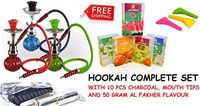 Single Hose Set Water Pipe Glass Vase Bong Shisha Tobacco Bowl Set Smoke Kit Hookah Flavour Cool