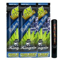 Herb Airtight Tube Pocket Protector with Kingpin Blueberry Bomb Hemp Wraps 3 Count DC Crafts Nation- Tiki Man