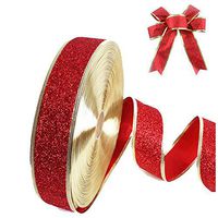 Da.Wa Wired Glitter Ribbon for Bows/Gift Wrapping/Christmas,2"x78"Blue/Red/Gold/Purple