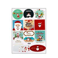 2pcs Christmas Decoration Gift Paper Stickers DIY Gift Tag Labels for New Year Presents Scrapbooking Stickers Decor (Style 1)