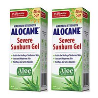 Alocane Severe Sunburn Gel, with Lidocaine, Vitamin E & Brazillian Aloe, Pain, Itch, After Sun Relief Help Soothe, Repair, Cool & Heal Sun Burned Skin, Alcohol Free Non-Irritating, 2.5 oz, Pack of 2