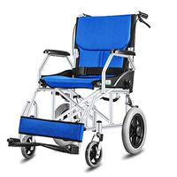 MLX Children's Wheelchair, Elderly Travel Trolley, Alloy Bracket Breathable Seat Cushion, Suitable for Disabled Elderly - Weighing 100kg (Color : Blue, Size : A)