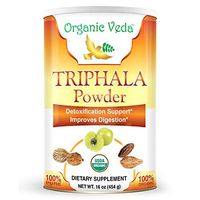 Organic Triphala Powder 16Oz - 1 Pound. 100% Pure and Natural Raw Herb Super Food Supplement. Non GMO, Gluten Free. USDA Certified Organic.