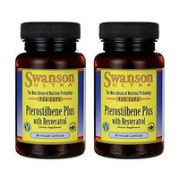 Swanson Pterostilbene Plus with Resveratrol 30 Veg Capsules (2 Pack)