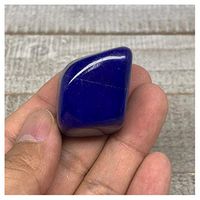 37.8g, 1.6"x1"x0.9", Natural Untreated Small Lapis Lazuli Tumbled Glassy Polished Gemstone, Freeform, Metaphysical, Healing Stone, F2859