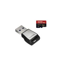 Sandisk Extreme Pro Micro SDXC 64 GB 275MB/S Class 10 U3 UHS-II + Adapter USB 3.0-1K-7K74-0S04