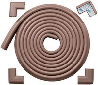 Roving Cove Baby Proofing Edge & Corner Guards | Child Safety Furniture Bumper | Table Protectors | Pre-Taped Corners | Safe Edge & Corner Cushion | 16.2 ft [15 ft Edge + 4 Corners] | Coffee Brown