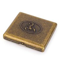 Retro Copper Cigarette Case Metal Box - Ehonestbuy Double Sided Spring Clip Open Pocket Holder for 20 Cigarettes (Scorpion)