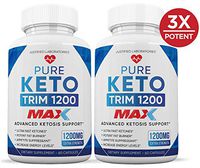 Pure Keto Trim 1200 Max 1200MG Keto Pills Advanced BHB Ketogenic Supplement Exogenous Ketones Ketosis for Men Women 60 Capsules 2 Bottles