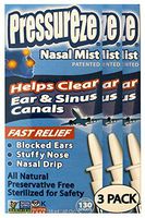 Pressureze Nasal Spray Mist (3 Pack) 18 ml - 130 Sprays Each - Fast, Natural Relief from Sinus & Ear Pressure Symptoms, Congestion, Stuffy Nose, Blocked Ears, Nasal Drip