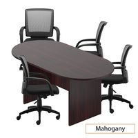 GOF 6FT, 8FT, 10FT Conference Table Chair (G10900B) Set, Cherry, Espresso, Mahogany, Walnut, Artisan Grey (6FT with 4 Chairs, Mahogany)