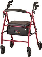 NOVA Vibe 6 Steel Rollator Walker, Red