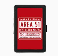 Area 51 UFO Secret Base Black Cigarette Case Holder Wallet RFID-blocking