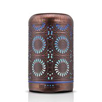 Aromatherapy Essential Oil Diffuser Humidifier, 250ml Vintage Metal Ultrasonic Cool Mist Humidifier for Essential Oils from Ominihome, Waterless Auto Shut-off Diffuser Humidifier, Gift Idea