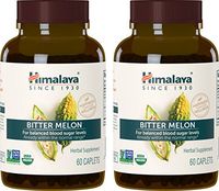 Himalaya Organic Bitter Melon/Karela, 60 Caplets for Glycemic, Pancreatic Support & Weight Management 660mg (2 Pack) 2 Month Supply