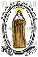St Colette Patron Saint of Healthy Childbirth 4"x6" Set of 6 Linen Postcards